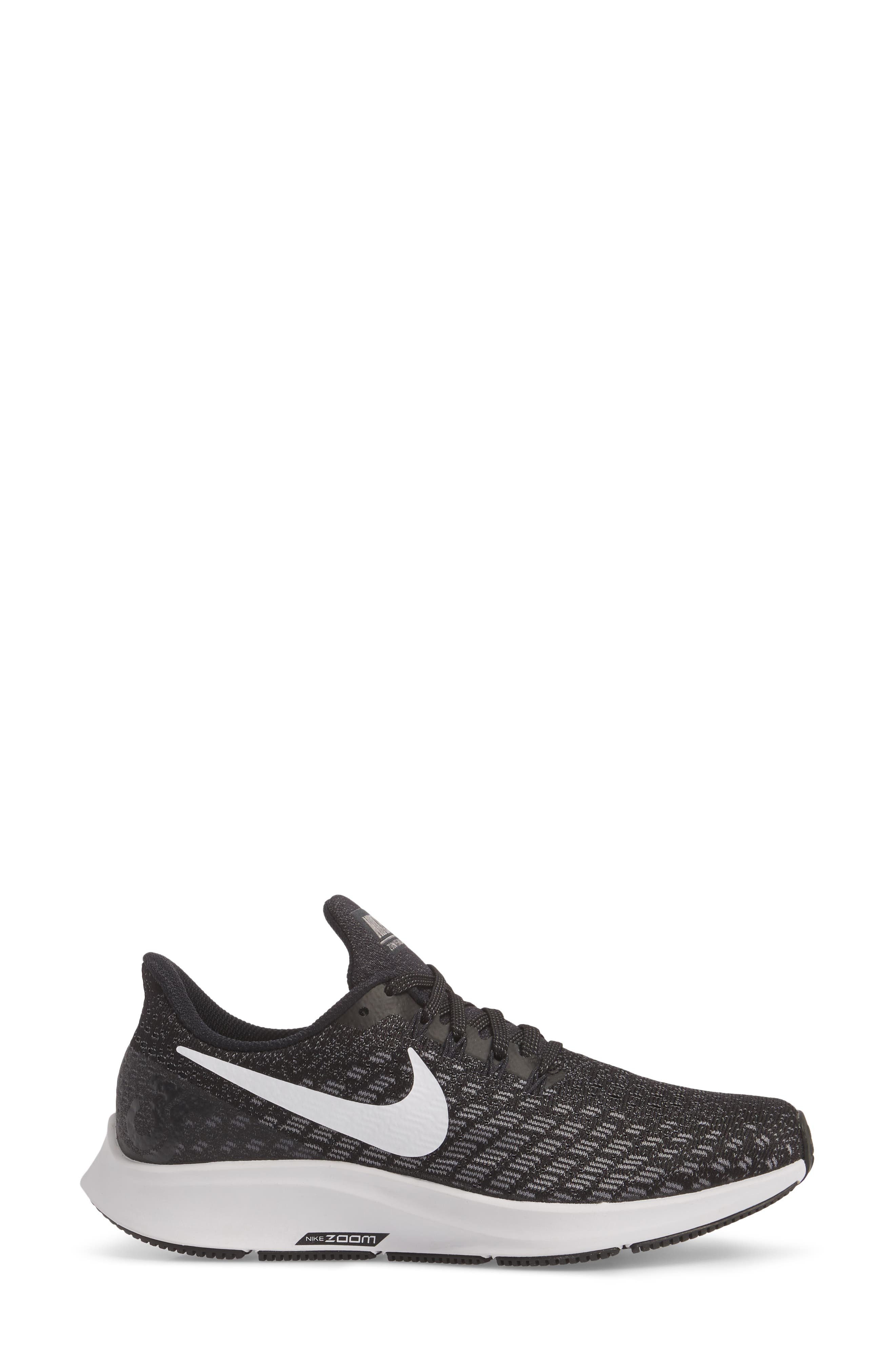 Air Zoom Pegasus 35 Running Shoe, Alternate, color, BLACK/ WHITE/ GUNSMOKE