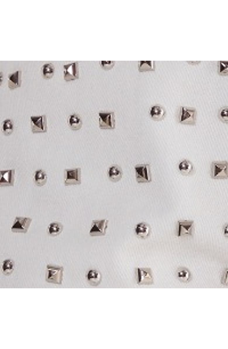 NASTY GAL Studded Denim Shorts, Alternate, color, White