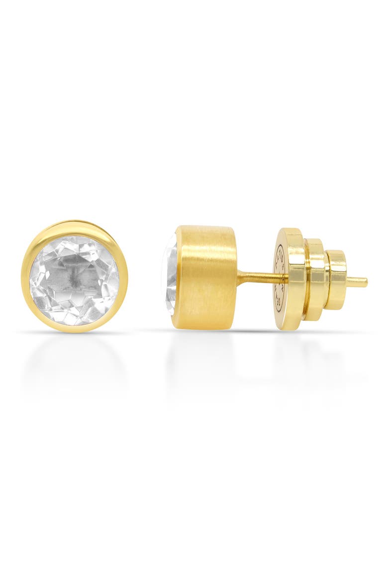 Signature Midi Knockout Stud Earrings, Main, color, MOONSTONE/GOLD