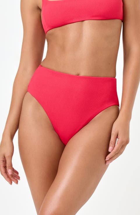 Soleil High Waist Rib Bikini Bottoms