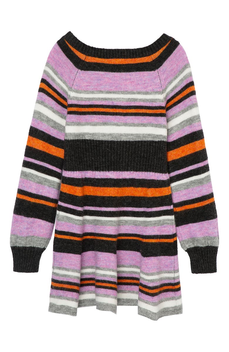 Habitual Kids Kids' Stripe Fit & Flare Sweater Dress, Alternate, color, Multi