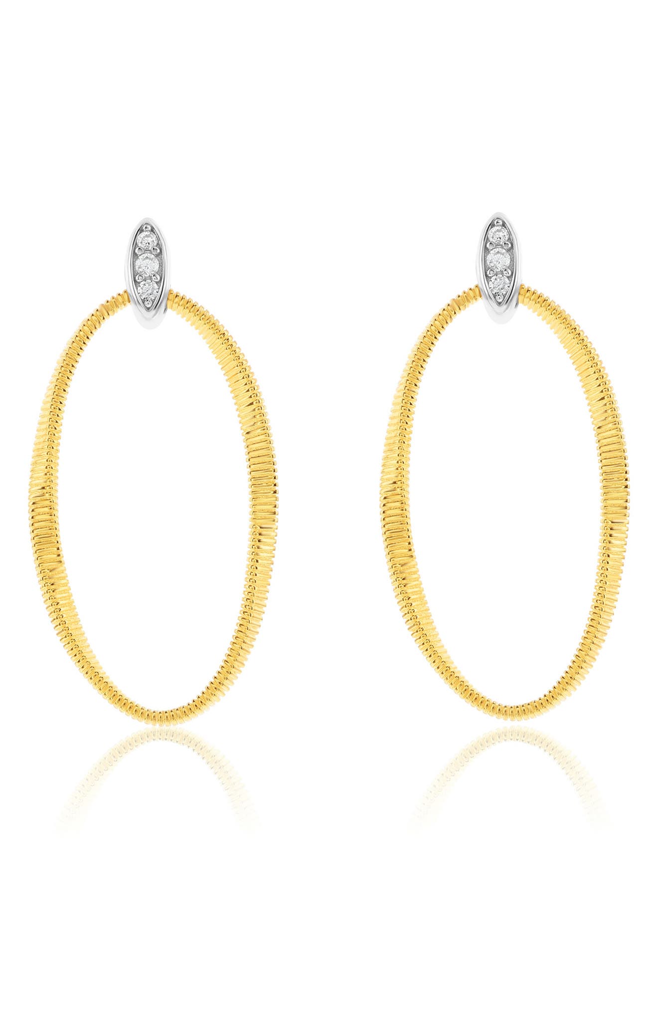 SUZY LEVIAN Golden Helix Oval Drop Earrings
