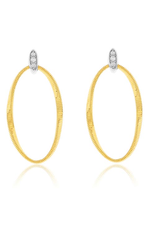 Golden Helix Oval Drop Earrings