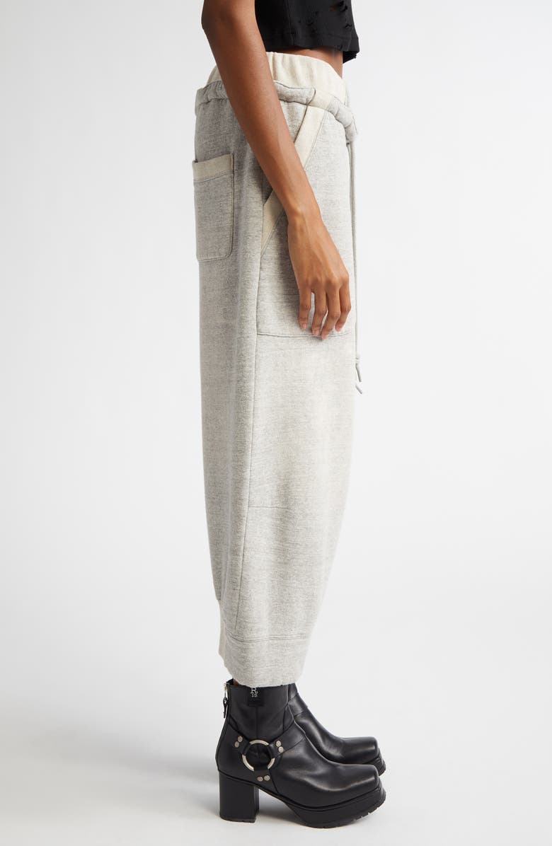 R13 Deconstructed Drop Crotch Crop Sweatpants, Alternate, color, 