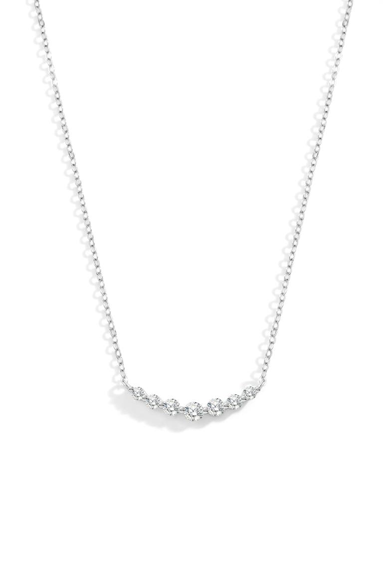 Classic Arc Cubic Zirconia Necklace, Main, color, 925 Sterling Silver