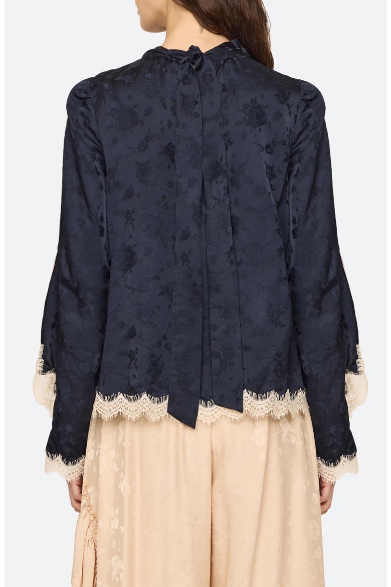 Shay Floral Jacquard Lace Top, Alternate, color, NAVY