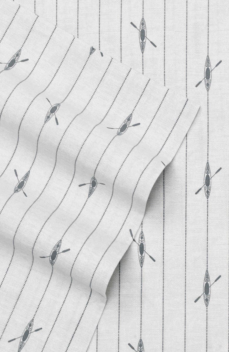 Eddie Bauer Downstream 200 Thread Count 100% Cotton Percale Sheet Set, Alternate, color, Medium Grey