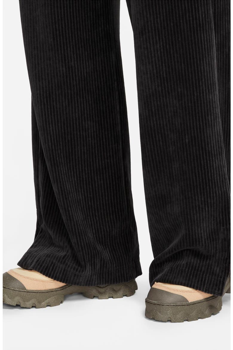 Sportswear Velour High Waist Pants, Alternate, color, BLACK/ SAIL