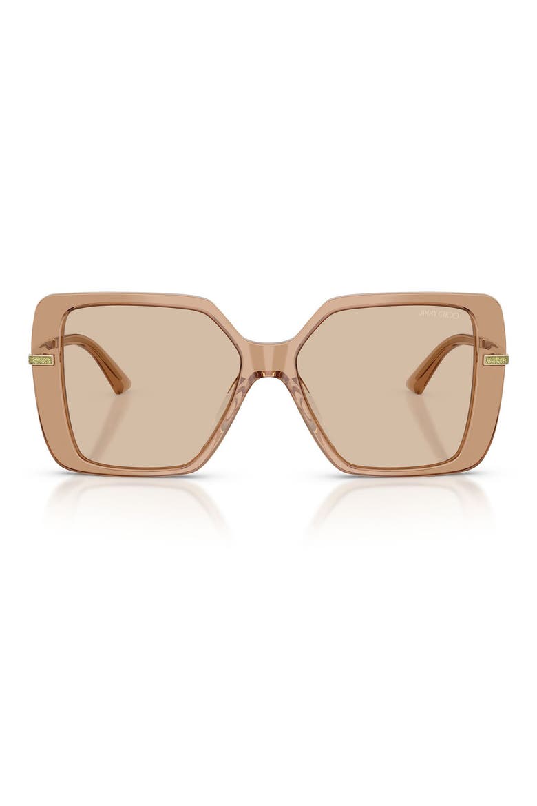 Pati 55mm Square Sunglasses, Main, color, TRANSPARENT TAN / LIGHT BROWN