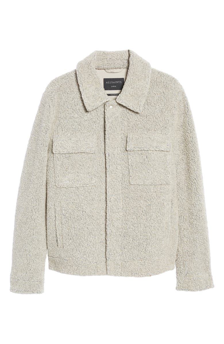 AllSaints Asama Fleece Button-Up Shirt Jacket, Alternate, color, 