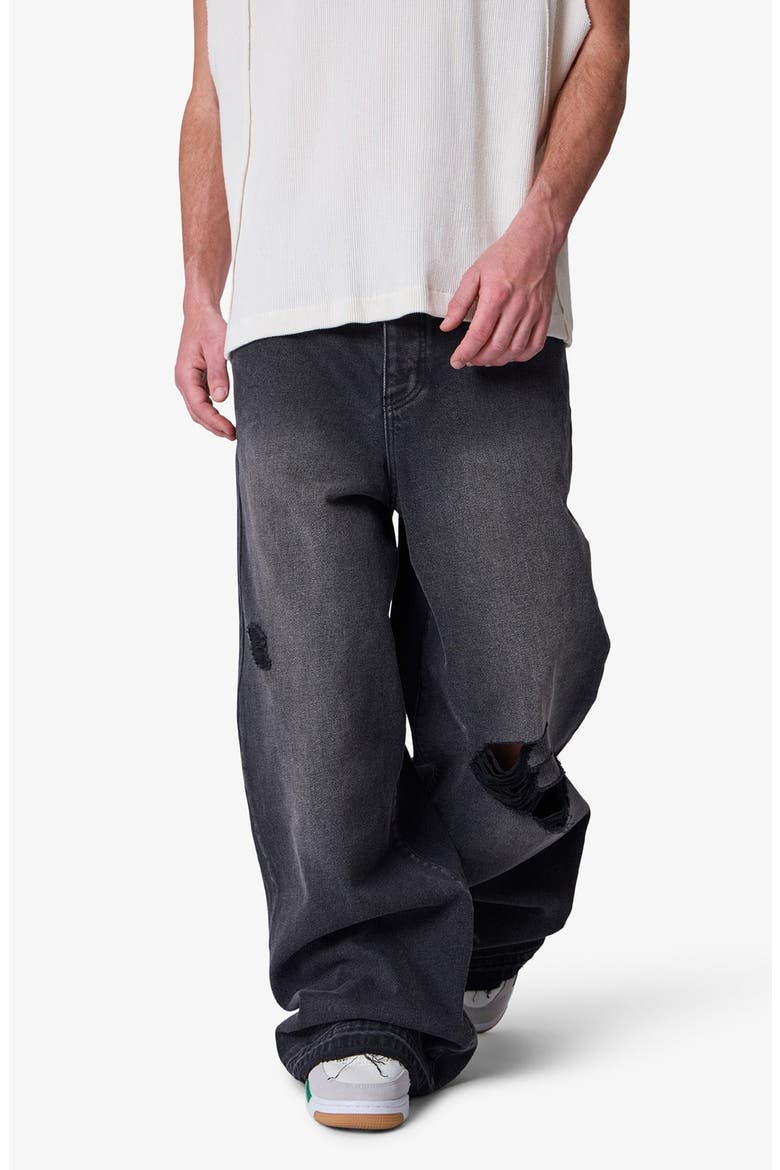 Baggy Rave Distressed Relaxed Wide Leg Jeans, Alternate, color, VINTAGE BLACK
