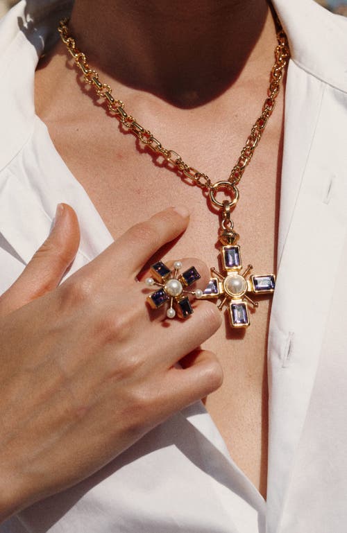 Rc Retro Chic Byzantine Cross Ring In Gold