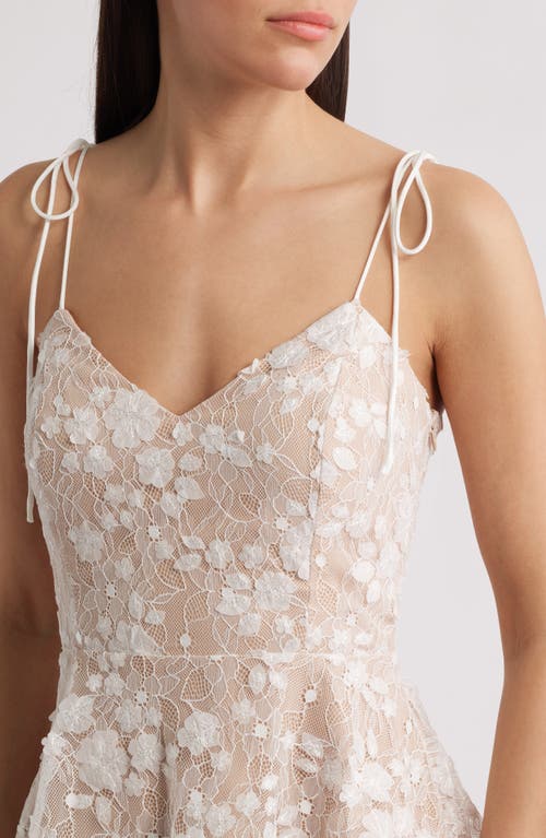 LUCY PARIS LUCY PARIS APRIL TIE STRAP TIERED LACE COCKTAIL DRESS