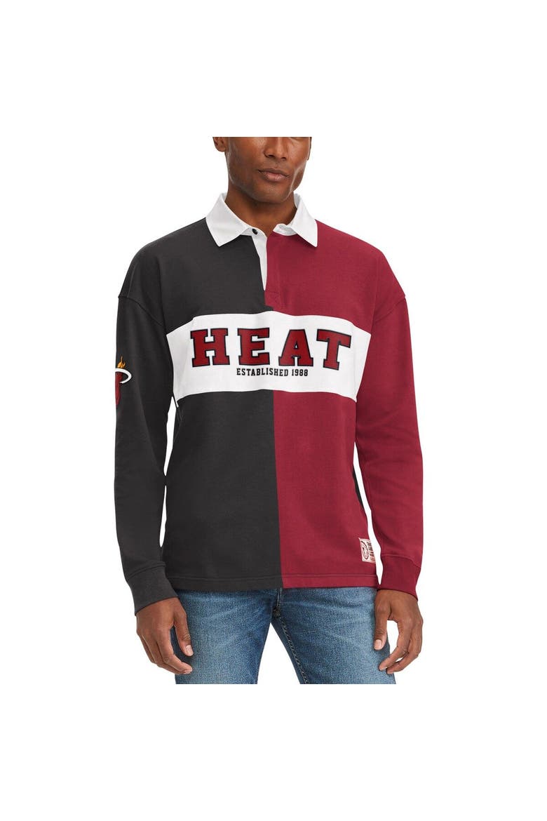 Men's Tommy Jeans Black/Red Miami Heat Ronnie Rugby Long Sleeve T-Shirt, Main, color, Black