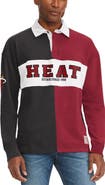 TOMMY JEANS Men's Tommy Jeans Black/Red Miami Heat Ronnie Rugby Long Sleeve T-Shirt