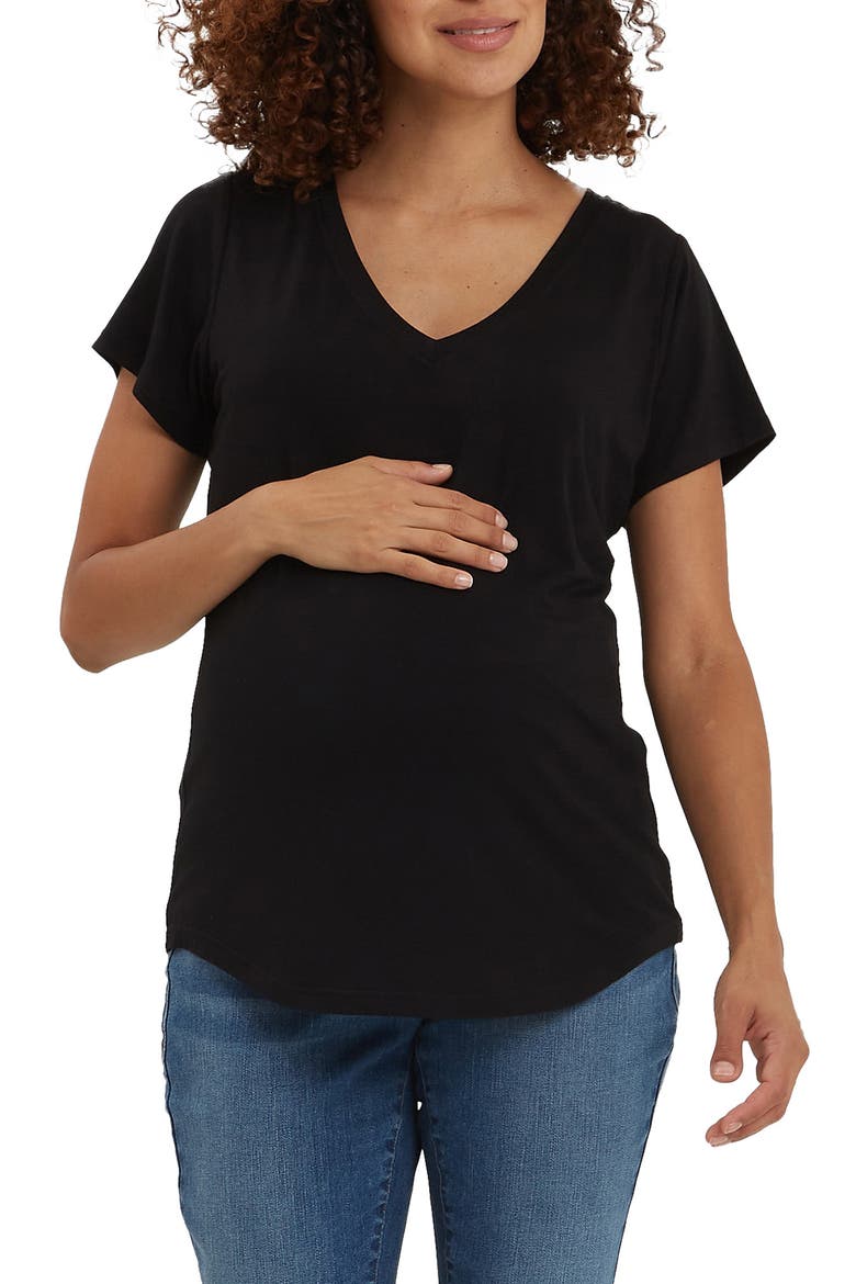 The Maternity & Nursing Tee, Main, color, BLACK