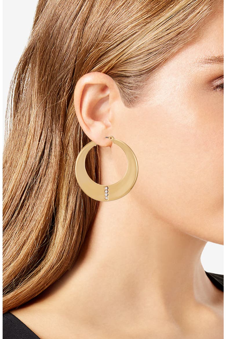 Crystal Hoop Earrings, Alternate, color, GOLDTONE3