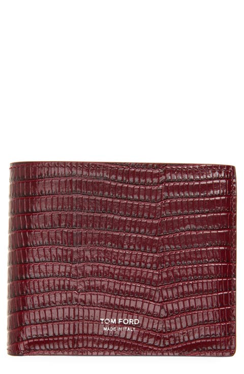 Lizard Embossed T-Line Classic Bifold Wallet