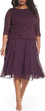 Alex Evenings Mock Two-Piece Midi Dress