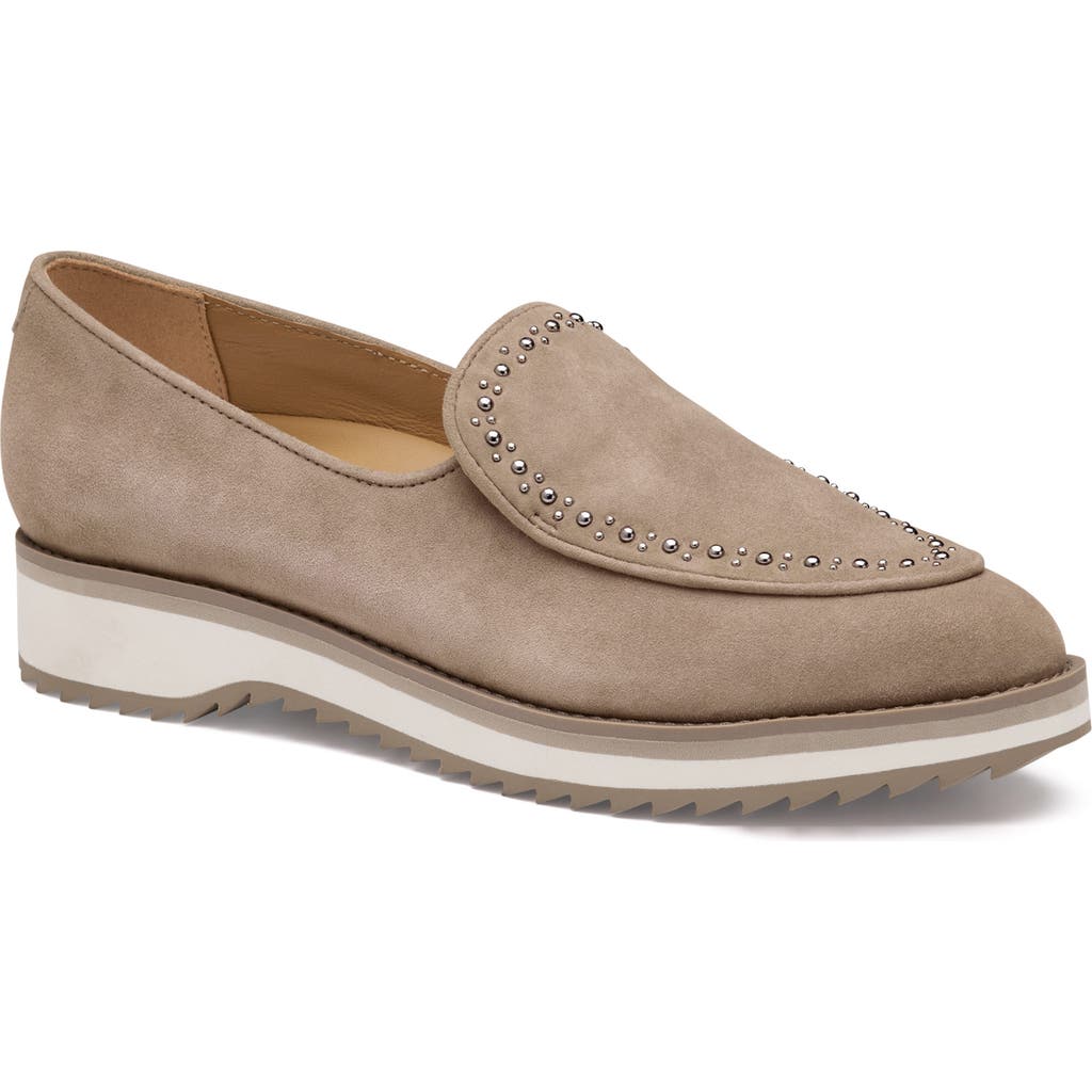 Johnston & Murphy Ulyssa Studded Platform Loafer In Brown
