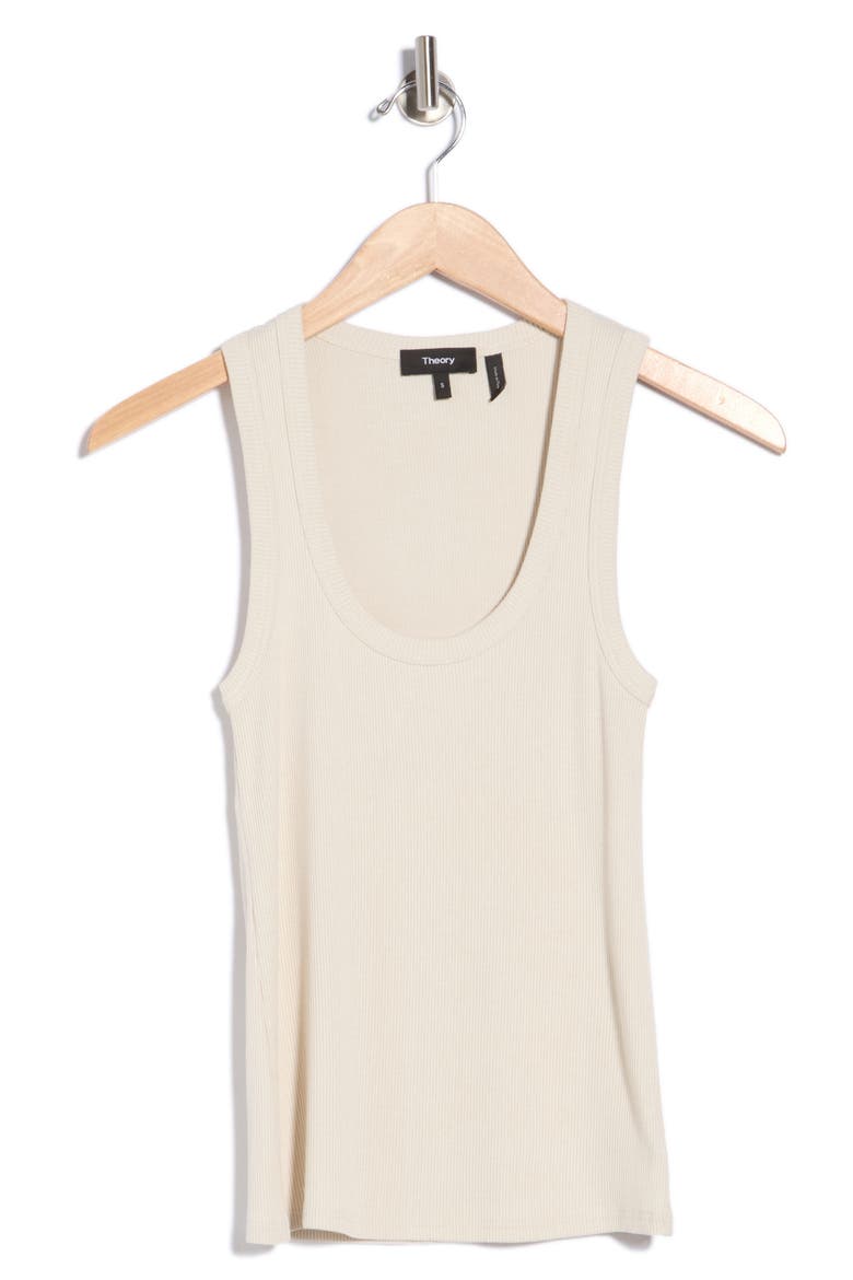 Scoop Neck Ribbed Tank, Main, color, SAND