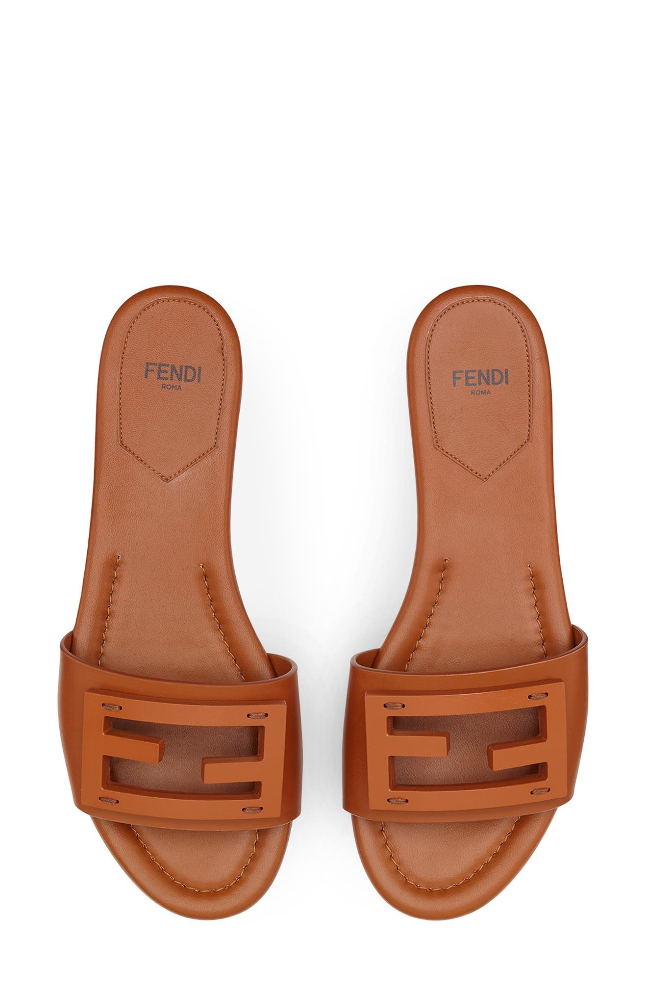 Signature Logo Slide Sandal, Alternate, color, BROWN