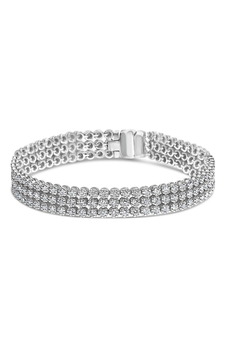 Haus of Brilliance 18K White Gold 5.00 Cttw Diamond 3 Row Link Tennis Bracelet, Main, color, White