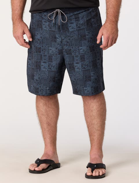 Big & Tall Stamp Printed Board Shorts