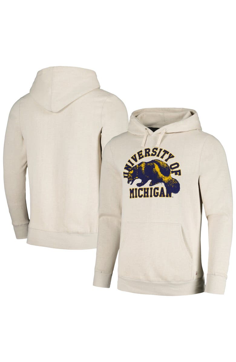 HOMEFIELD Men's Homefield Oatmeal Michigan Wolverines University of Michigan Tri-Blend Pullover Hoodie, Alternate, color, 