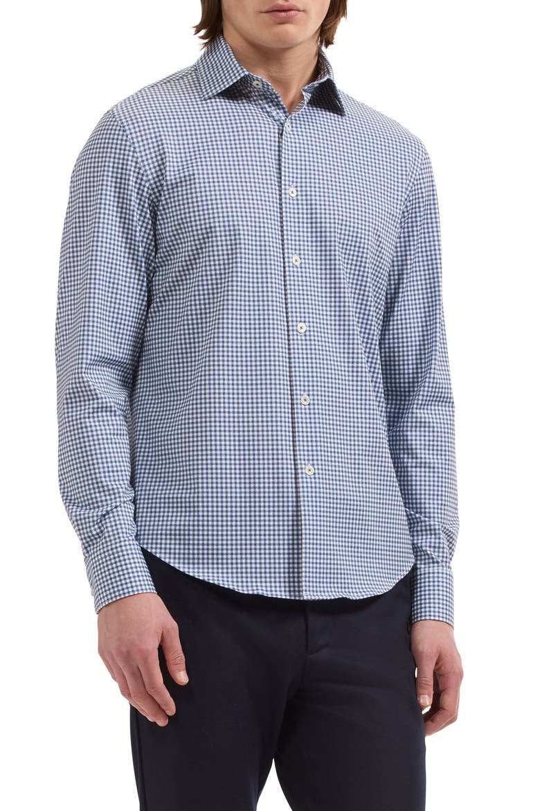 James OoohCotton® Gingham Button-Up Shirt, Main, color, NAVY