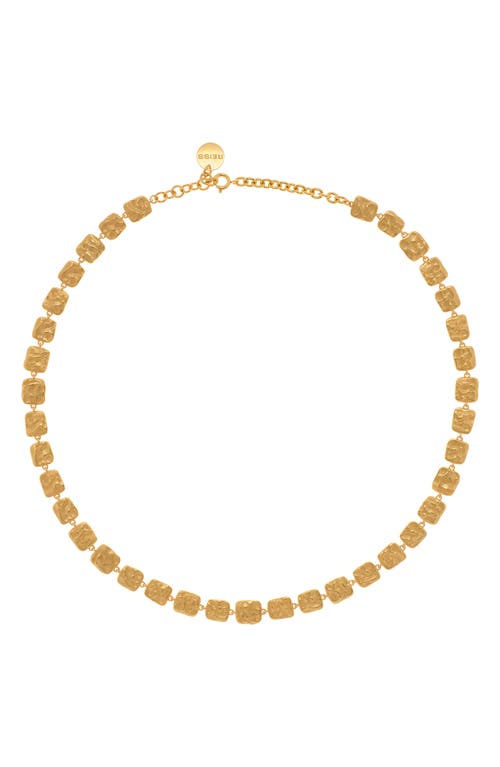 Reiss Mila Molten Square Necklace In Gold Tone