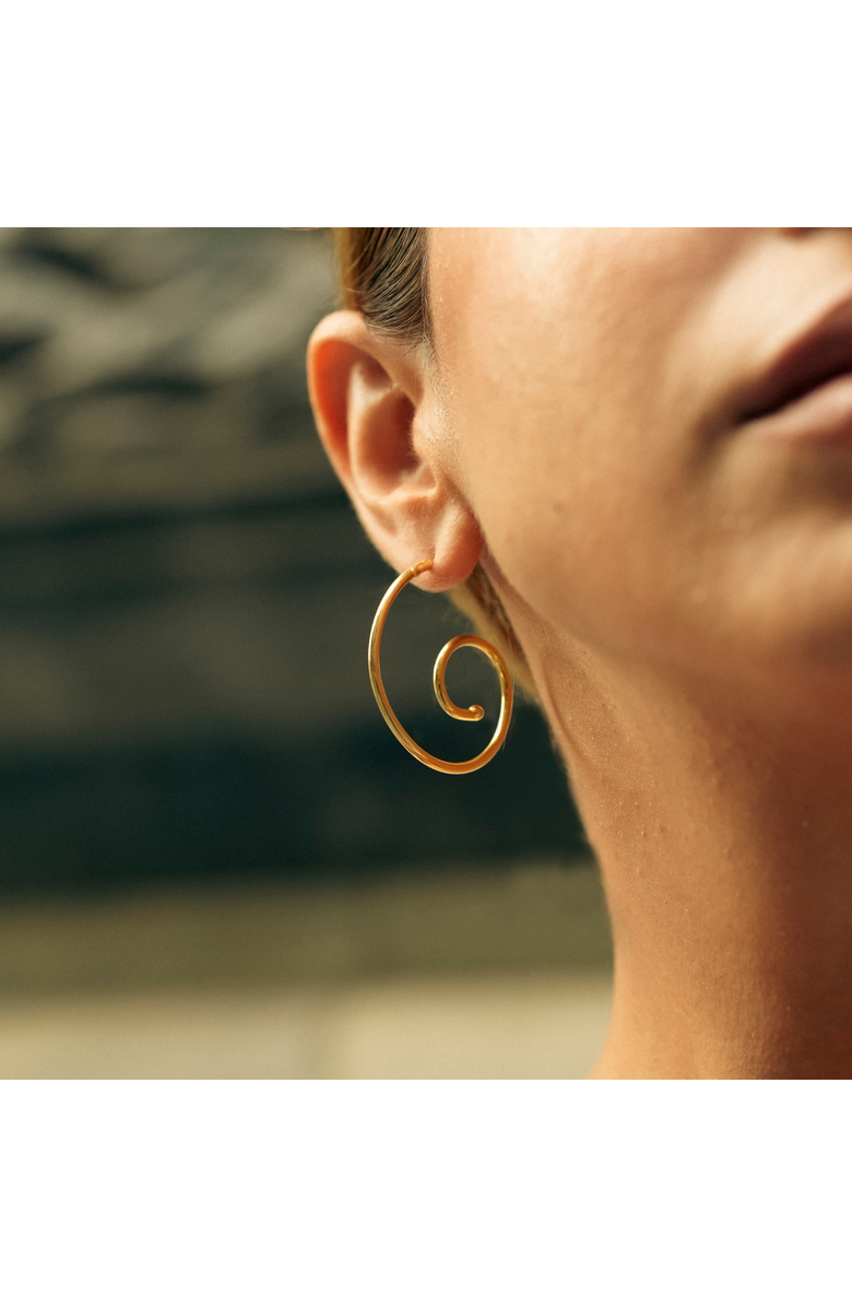 Spero London Spiral Sterling Silver Stud Earrings, Alternate, color, Gold