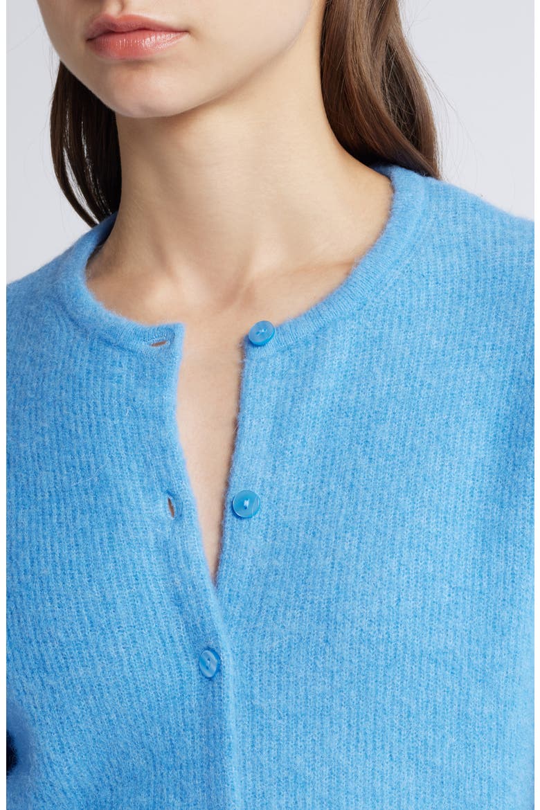 Alpaca & Wool Blend Cardigan, Alternate, color, BRIGHT BLUE