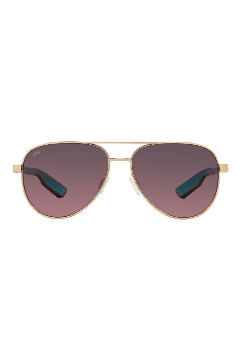 Peli 57mm Gradient Pilot Sunglasses, Main, color, GOLD