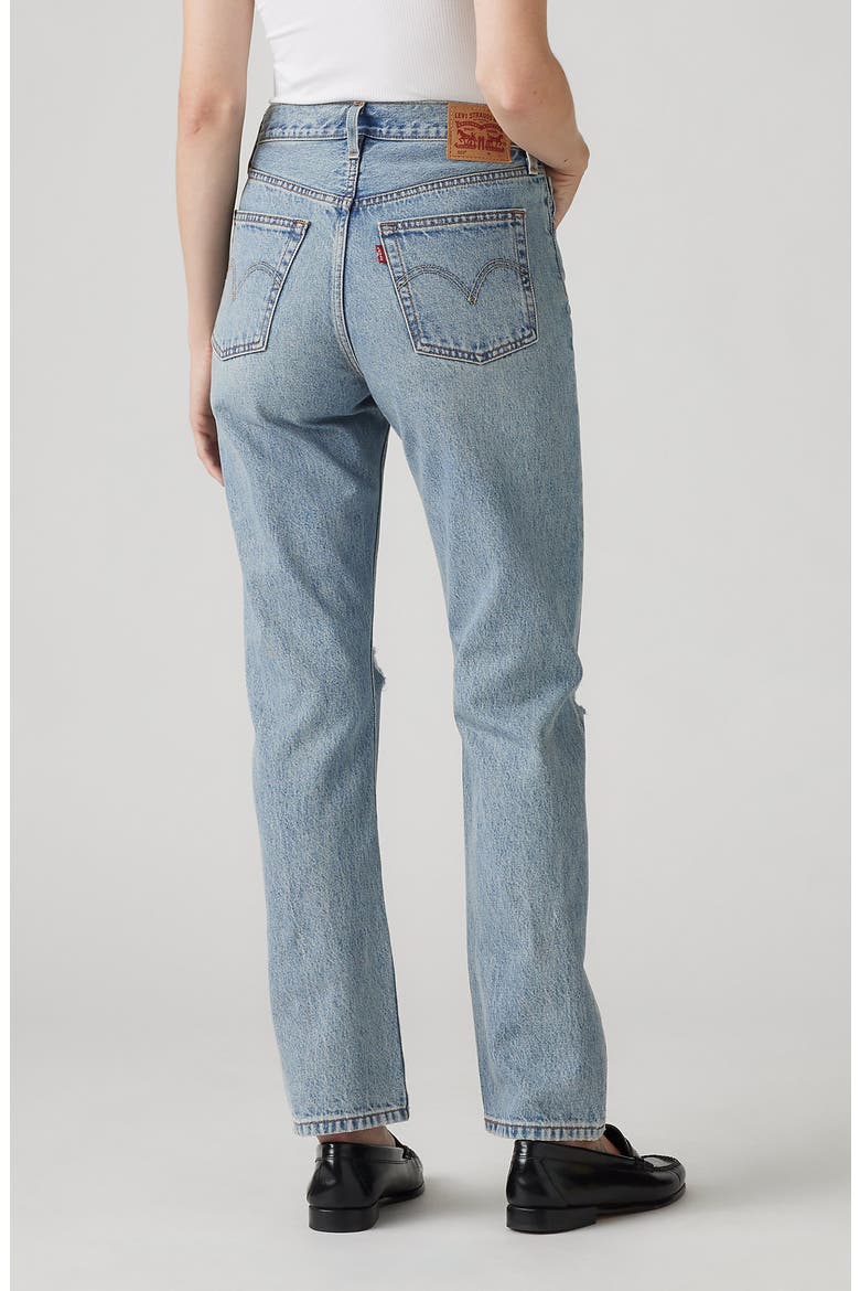 501® Ripped High Waist Straight Leg Jeans, Alternate, color, PLAN TO STAY