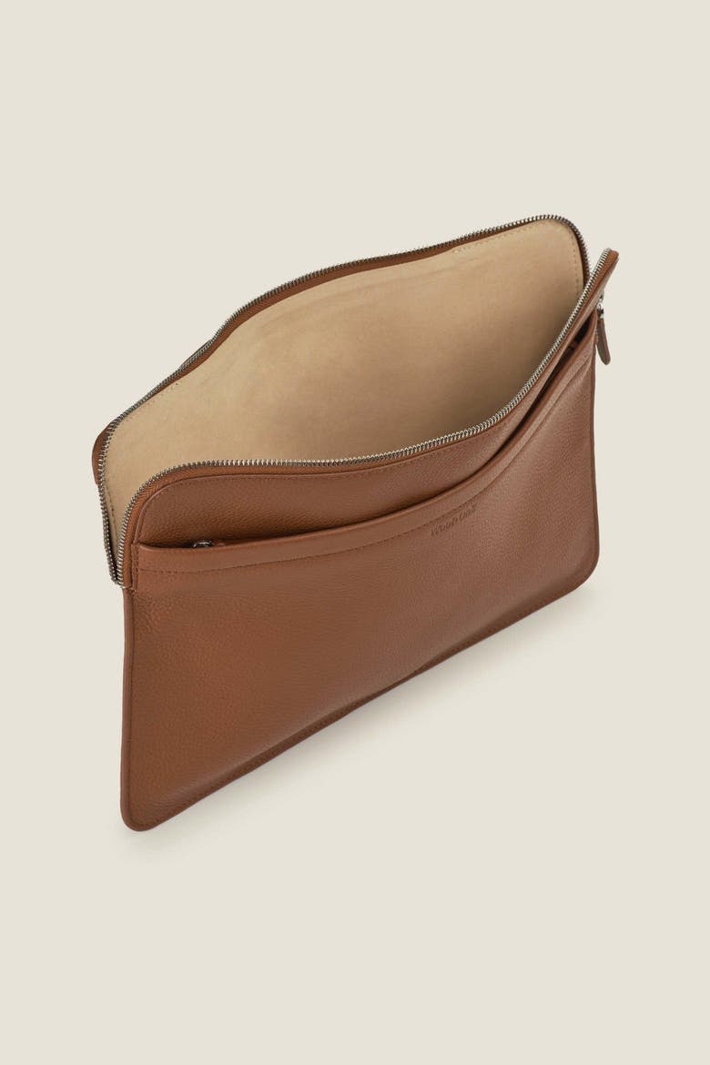 Porto Convertible Leather Laptop Sleeve, Alternate, color, Sand