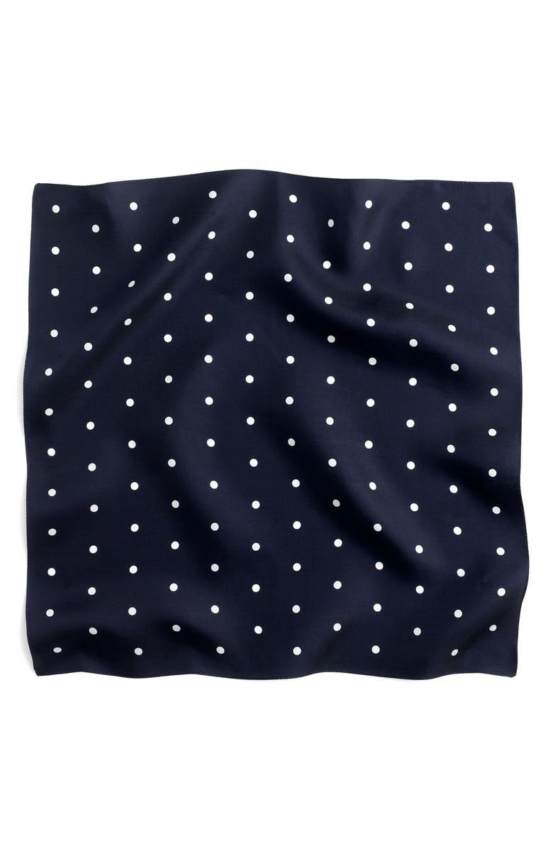 J.Crew Polka Dot Italian Silk Scarf, Alternate, color, 