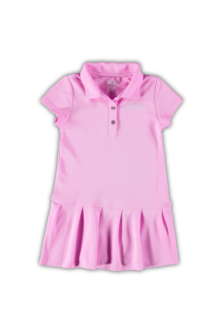 Girls Toddler Garb Pink Ohio State Buckeyes Caroline Cap Sleeve Polo Dress, Main, color, Pink