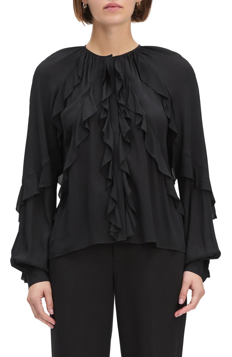 Favorite Daughter The Because of You Ruffle Top, Main, color, Black