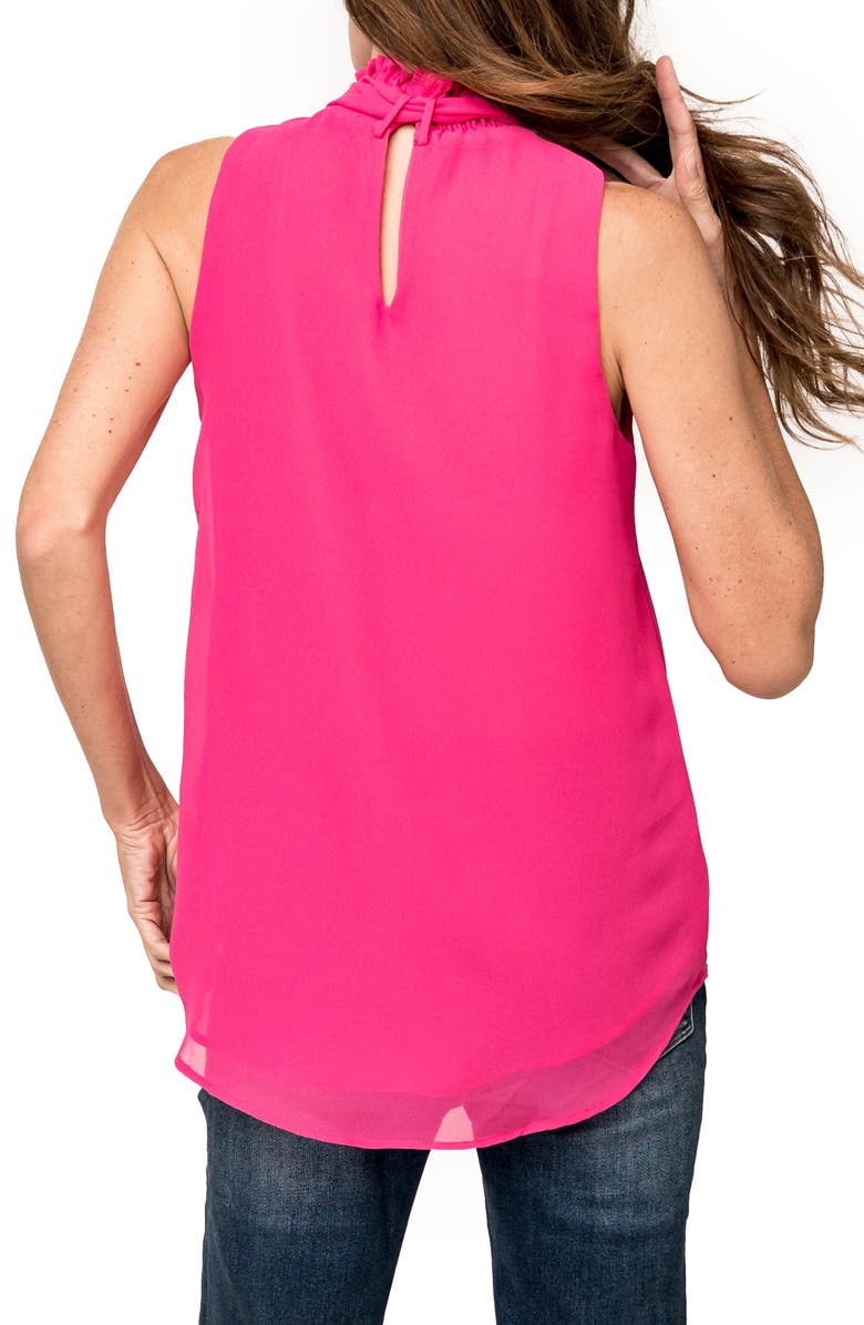 GIBSONLOOK Sleeveless Smocked Neck Blouse, Alternate, color, 