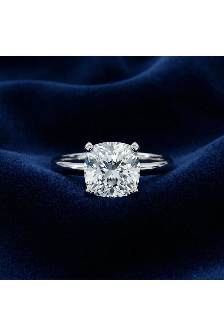 Certified 5Ct Cushion Diamond Square Engagement Ring Lab Grown Solitaire, Alternate, color, 14k White Gold