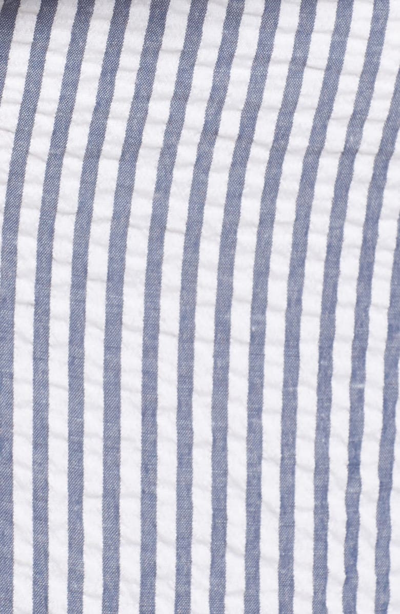 KENDALL + KYLIE One-Shoulder Seersucker Bodysuit, Alternate, color,