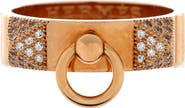 Pre-Owned Hermes Collier de Chien Ring 18K Rose Gold and Diamonds Small