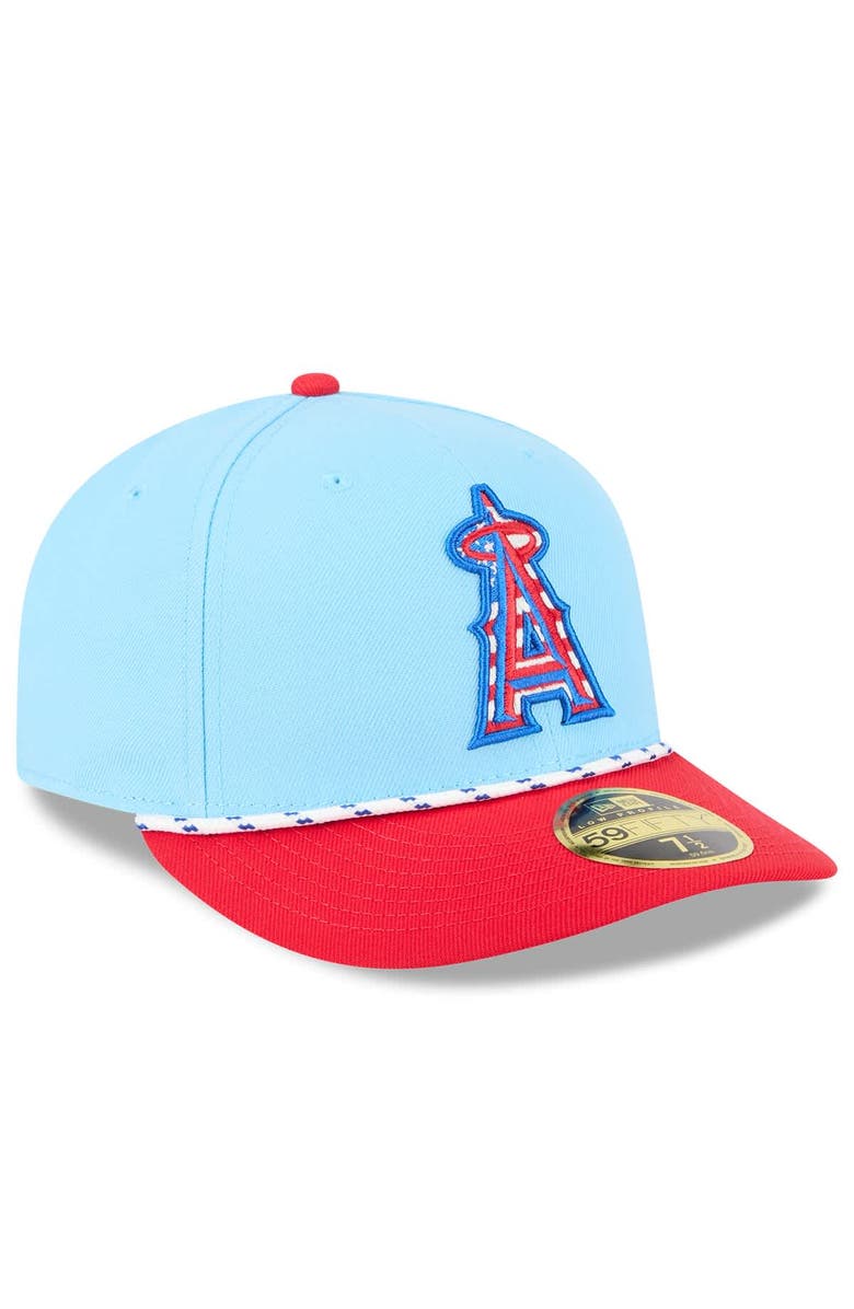 New Era Men's New Era Light Blue/Red Los Angeles Angels 2025 Fourth of July Low Profile 59FIFTY Fitted Hat, Alternate, color, Light Blue