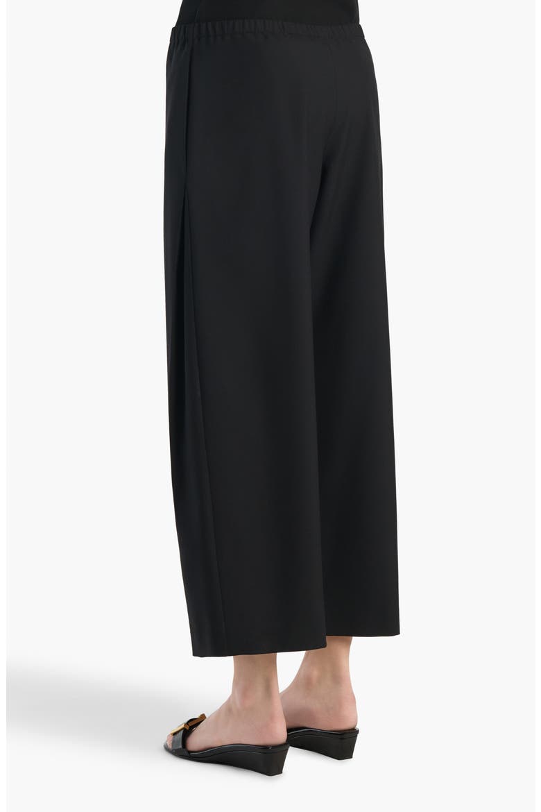 Roma Rounded Virgin Wool Crop Pants, Alternate, color, BLACK