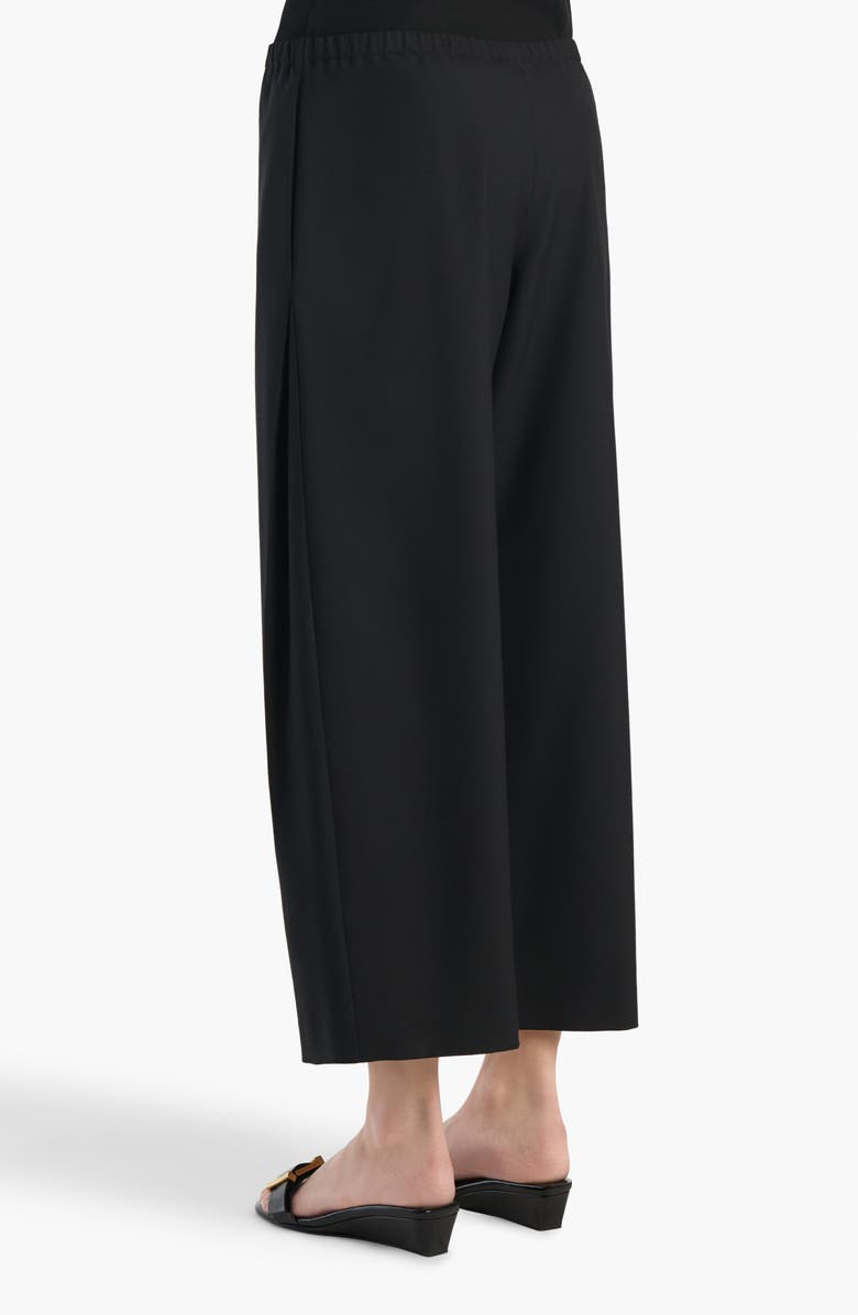 Khaite Roma Rounded Virgin Wool Crop Pants, Alternate, color, Black