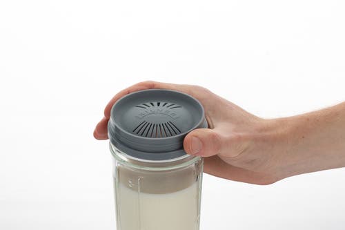 Kilner Kefir Set With Wide Mouth Jar, Silicone Strainer Cap, Stainless Steel Lid, 17 Ounce In Transparent