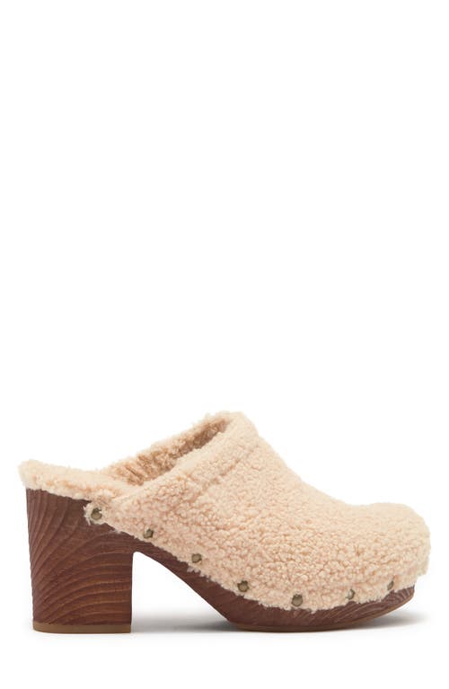 Korks Footwear Faux Fur Teddy Clog In Beige