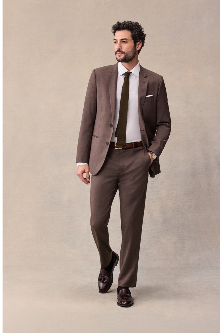 Slim Suit Pants, Alternate, color, Brown