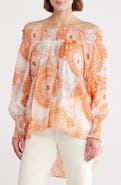 PATRIZIA LUCA Off the Shoulder High-Low Tunic Shirt
